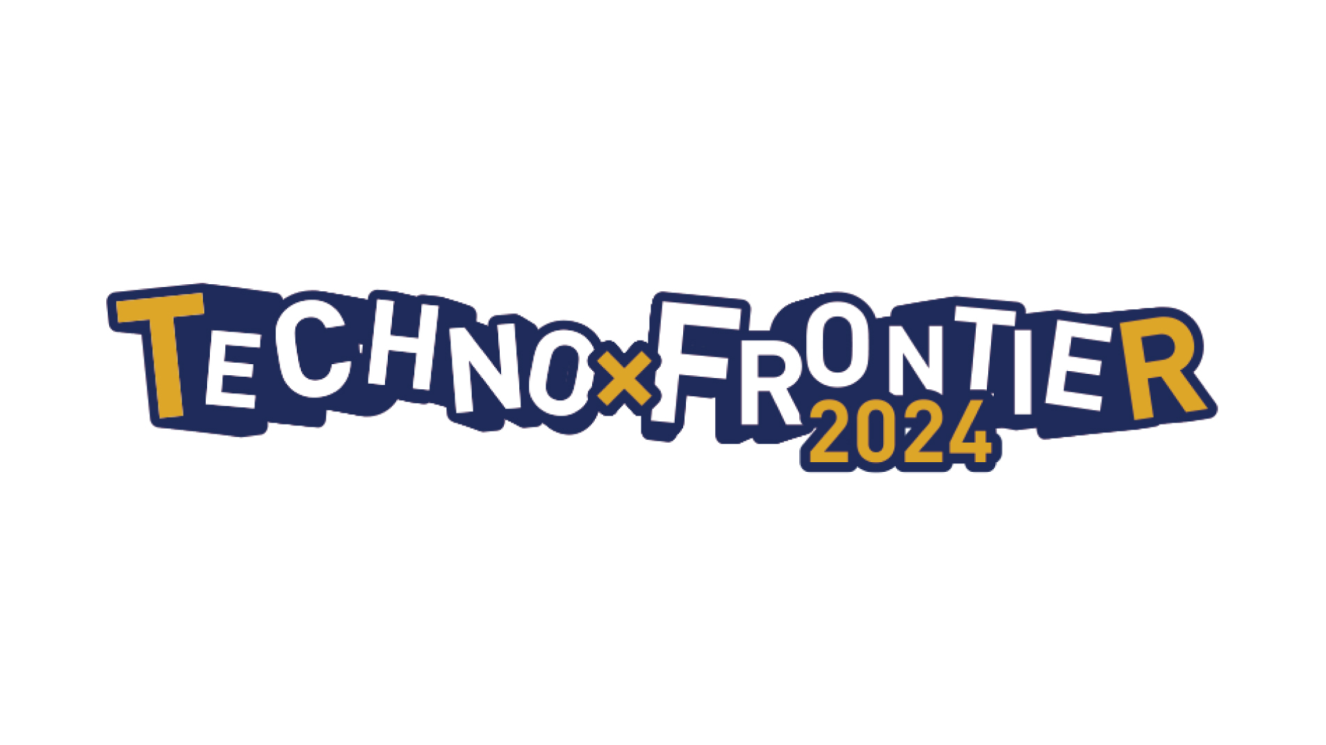 Logo of the trade fair Techno Frontier 2024 in Japan written in purple and yellow.