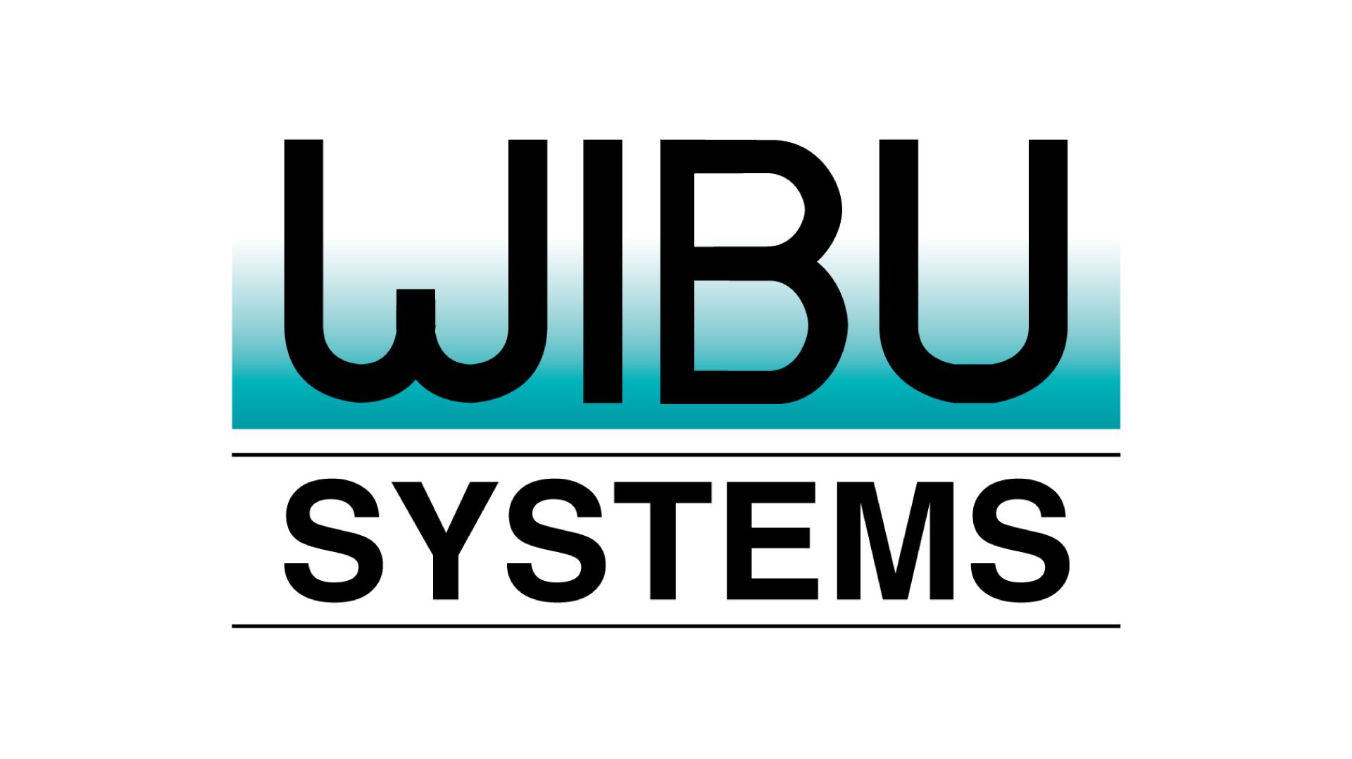 The logo of Wibu-Systems in black letters and a green fade in the background.